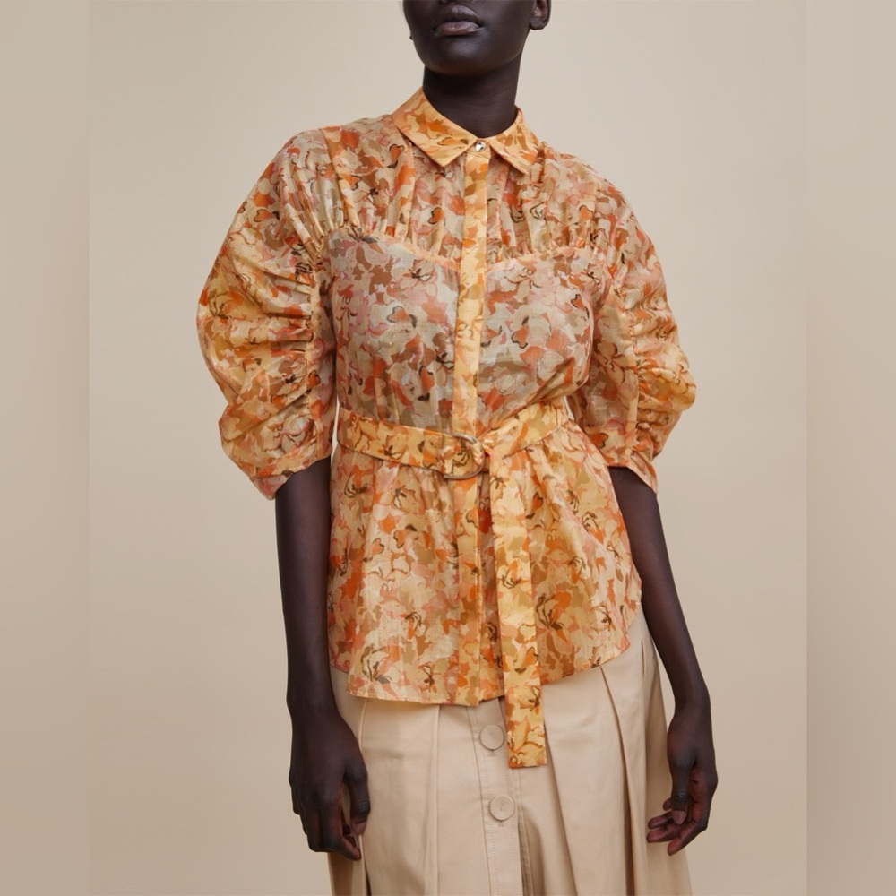 NWT Acler Bonhill blouse shirt in Orange Women’s Top Size 8